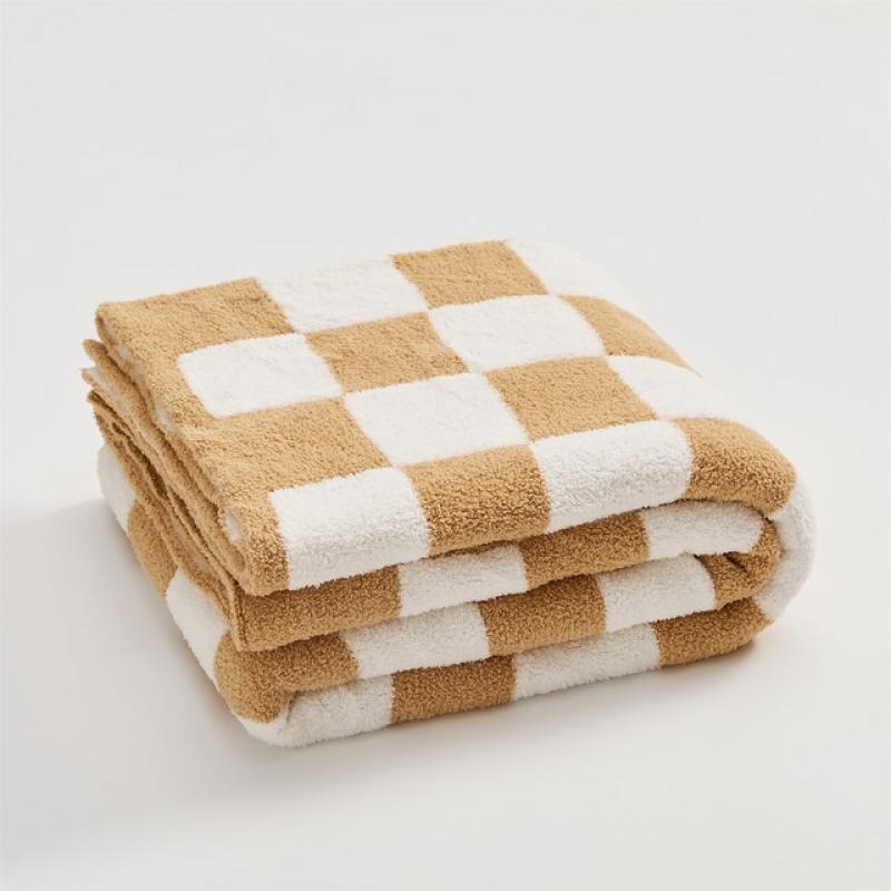 REGINA Brand Downy Checkerboard Plaid Blanket Fluffy Soft Casual Sofa TV Throw Blanket Room Decor Bed Bedspread Quilt Blankets