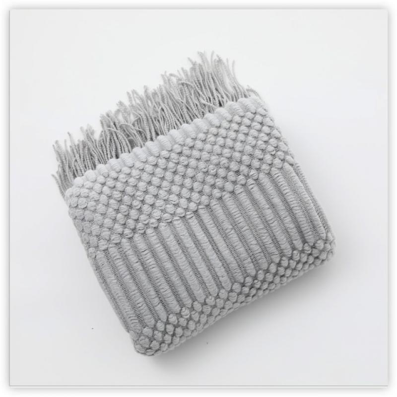 Textile City Europe Style Faux Cashmere Knitted Blanket Bedspread Embossed Towel B&B Sofa Decorate Throw Comfy Acrylic Bedsheet