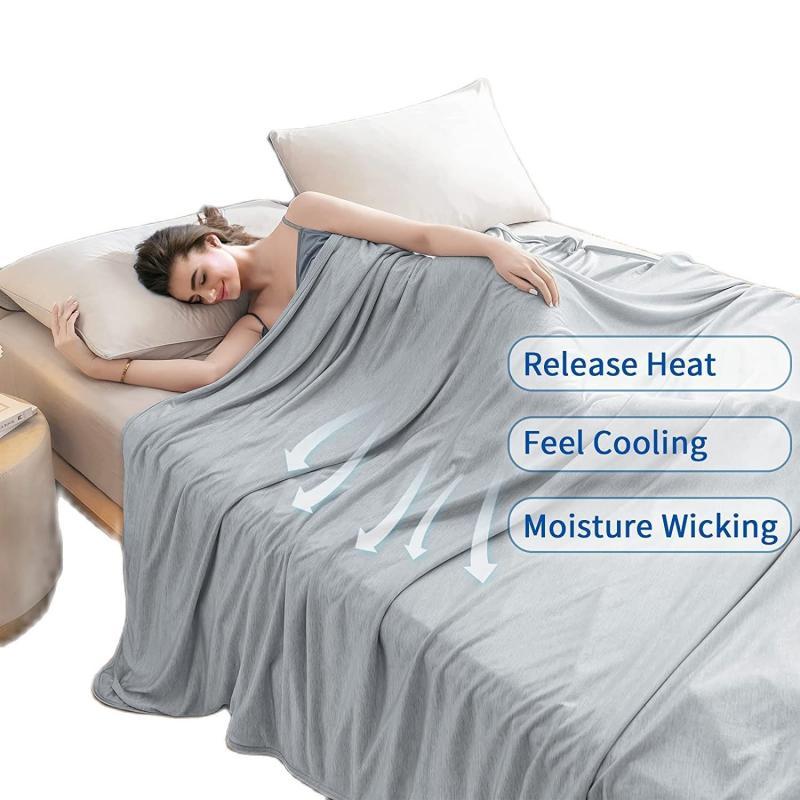 Joy Texetile Cooling Blanket for Hot Sleepers Night Sweats Absorbs Summer Cool Breathable Bedding for Adults Children Babies Lig