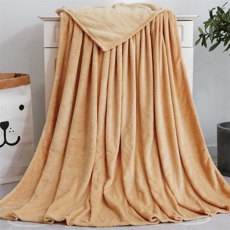 Coral Fleece Soft Blanket for Sofa Yoga Warm Skin-friendly Soild Color Throw Blankets Adult Kid Pet Nap Thin Bed Cover 50*70cm