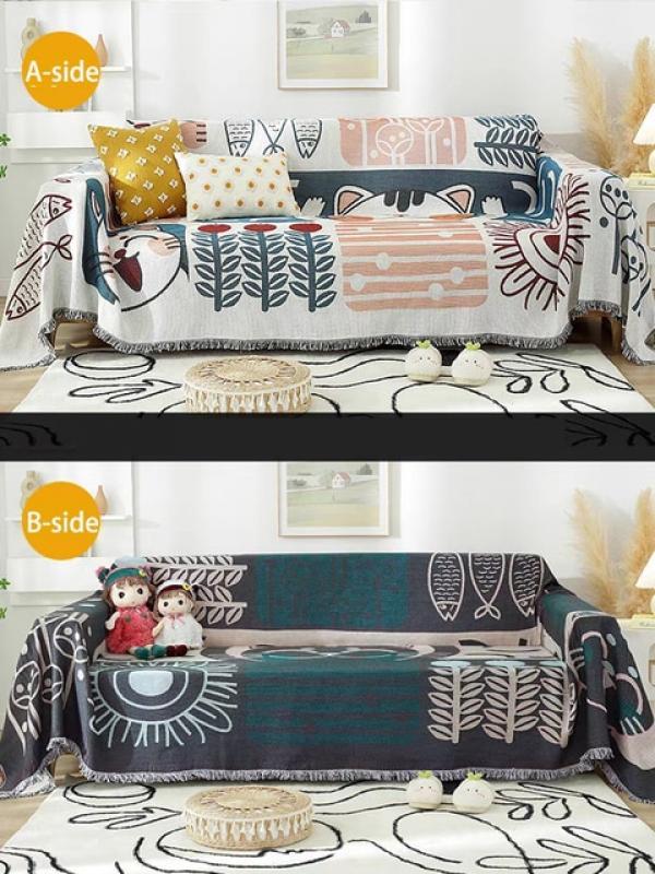 Nordic Cotton Sofa Throw Blanket Universal Knitted Sofa Cover with Tassels Ins Style Outdoor Picnic Blankets Tapestry for Bed