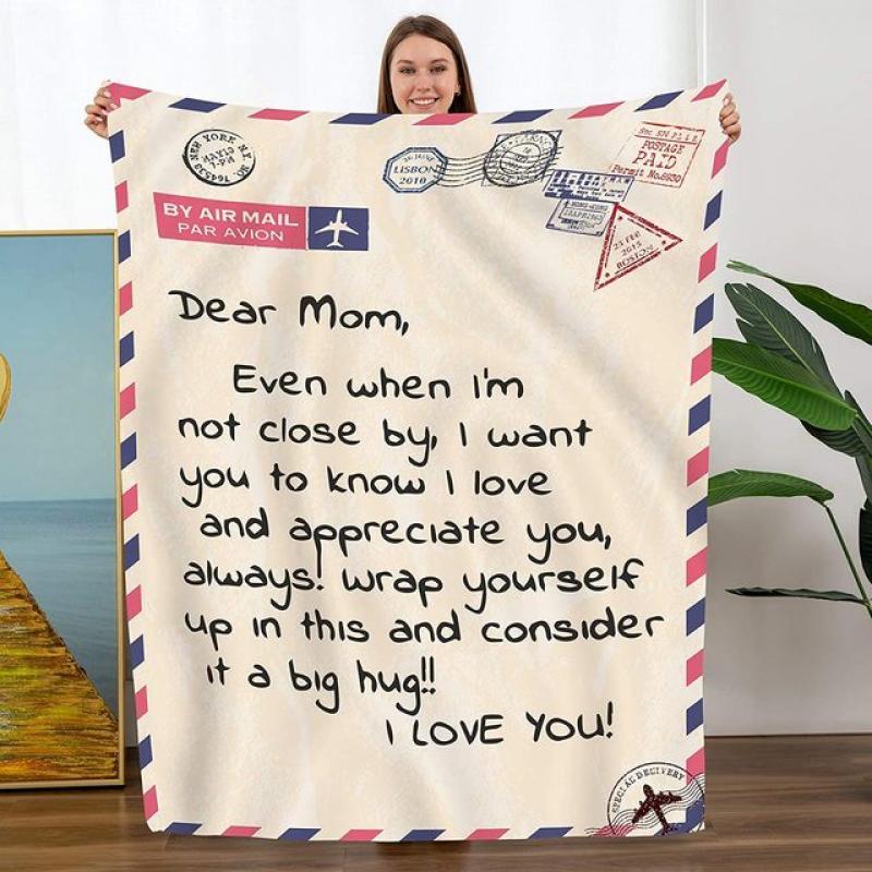 Custom Blanket with Words Picture Collage Customized Blankets,Birthday Souvenir Gifts Personalized Throw Blanket for Father, Mom