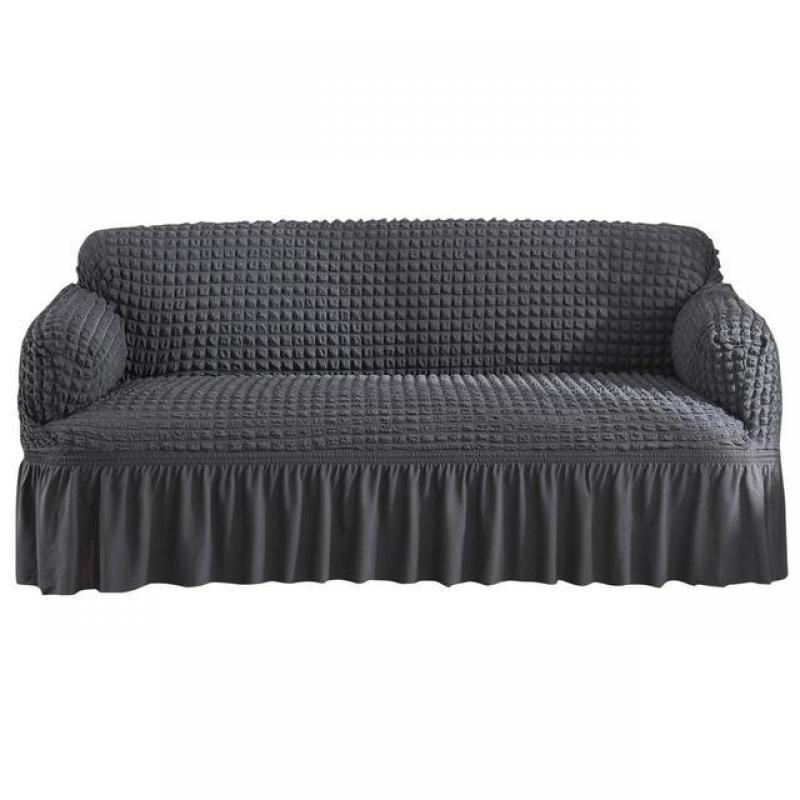 Solid Color Elastic Sofa Cover For Living Room Printed Plaid Stretch Sectional Slipcovers Sofa Couch Cover L Shape 1-4-Seater