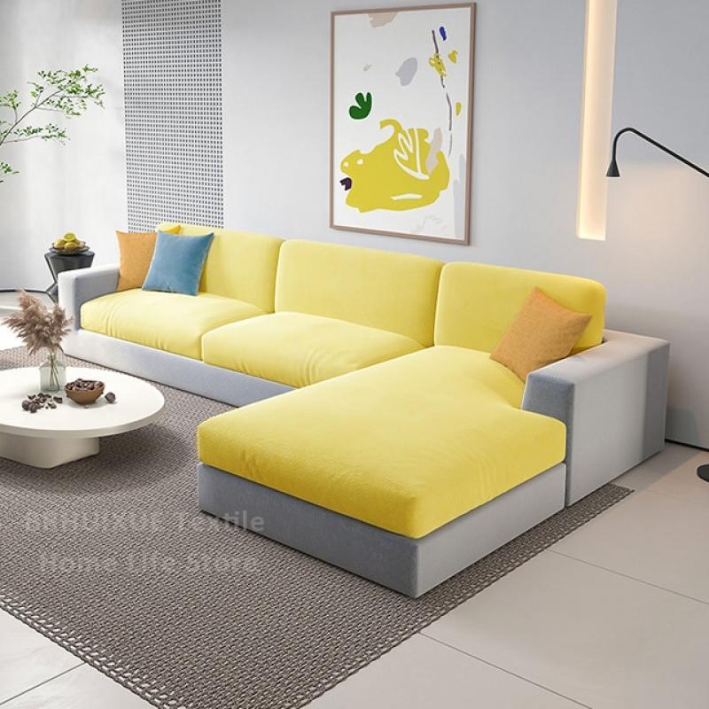 High Quality Elastic Velvet Sofa Seat Cushion Cover Thicken Sofa Chaise Cover Lounge Anti Cat Scratch Sofa Cover for Living Room
