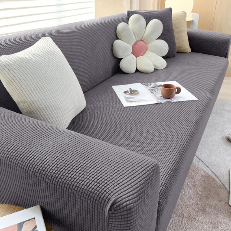 Elastic Jacquard Fabric Sofa Cover Stretch Couch Cover Sectional L Shape Sofa Slipcover Corner Case for Living Room 1/2/3/4 Seat
