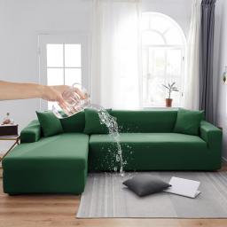 18 Solid Colors Waterproof Corner Sofa Covers Solid Couch Cover L Shaped  Thick Fabric Sofa Cover For Living Room 1/2/3/4 Seat