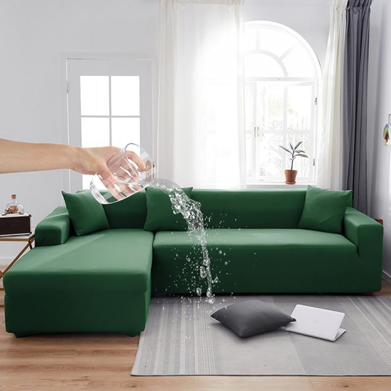 18 Solid Colors Waterproof Corner Sofa Covers Solid Couch Cover L Shaped  Thick Fabric Sofa Cover for Living Room 1/2/3/4 Seat