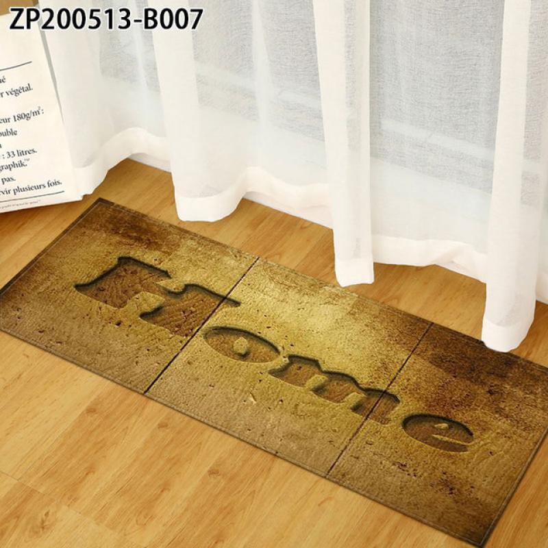 Kitchen Mat Bedroom Living Room Carpet Entrance Doormat Home Hallway Balcony Absorbent Floor Mat Wood Pattern Anti-Slip Long Rug