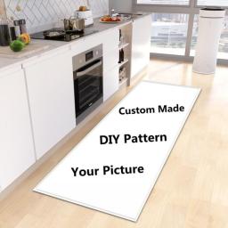 Custom Marble Kitchen Carpet Home Bathroom Entrance Doormat Living Room Floor Decoration Rugs Bedroom Hallway Anti-Slip Long Mat