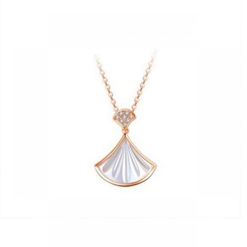 18K Gold Diamond Chain Set Female Light luxury High Sense Design Rose Gold Jewelry Bride Girl Necklace Mother's Day Gift