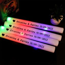 12/15/30/60Pcs LED Glow Sticks Bulk Colorful RGB Glow Foam Stick Cheer Tube Dark Light For Xmas Birthday Wedding Party Supplies