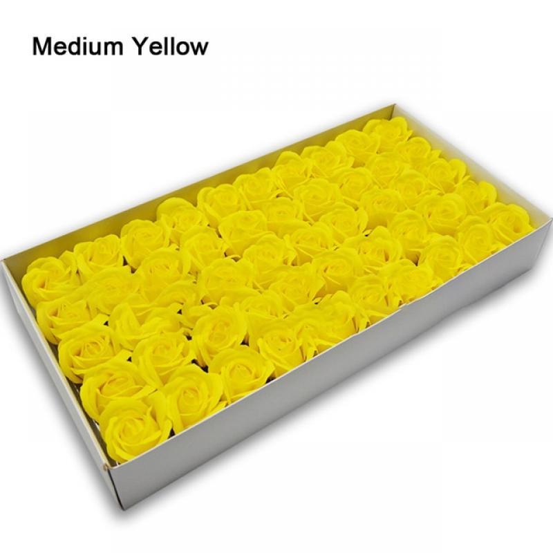 50Pcs Artificial Rose Flower Head Soap Flower Head 4 layers DIY Holding Flower Head for Mother's Day, Valentine's Day Gift