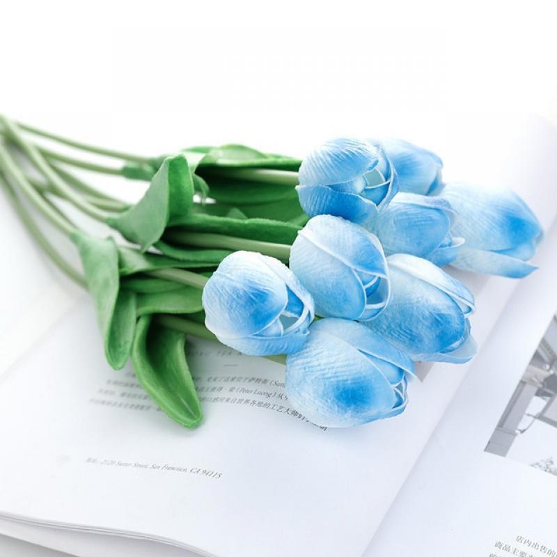 3pcs Tulip Artificial Flowers Real Touch Fake Flower for DIY Home Garden Wedding Living Room Decoration Fake Plant Garden Decor