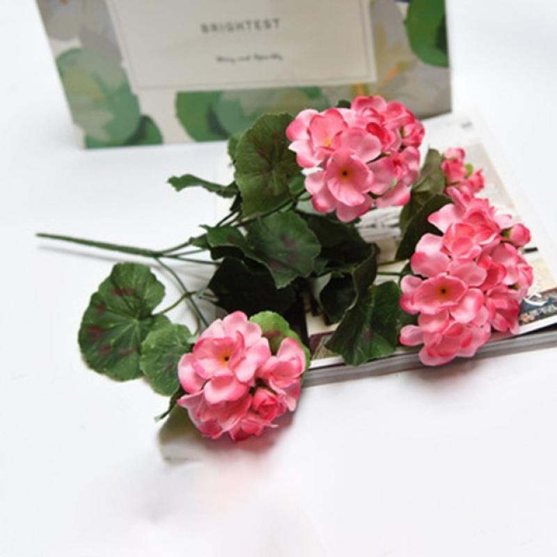 Artificial Geranium Red Pink Flowers Plant Artificial Flower Wedding Party Home Decoration Photography Set Flower Arrangement