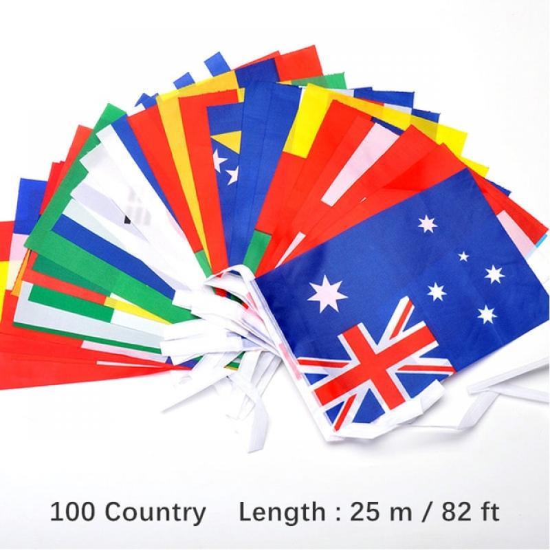 1 string Hanging Flag 200 Countries Flag Banner International World Flags Bunting Banner Rainbow Flag For Party Decorations