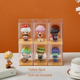 6pcs Blind Box Storage Display Box Dustproof Transparent Doll Storage Box Simplicity Toy Garage Kit Display Rack