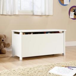 Beginnings Hinged Safety Top Wooden Toy Chest/Bench, Soft White Finish Storage Box  Closet  Storage Bins