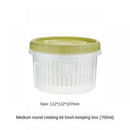 Refrigerator Storage Box Kitchen Scallion Preservation Box Drain Household Food Sealed Fruit Garlic Ginger Sliced Storage Boxes