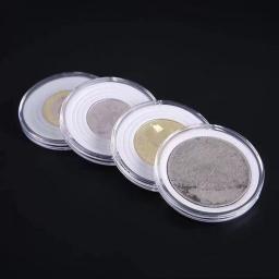 10Pcs/Box Coin Box Clear 20 ~ 40mm Round Boxed Holder Plastic Storage Capsules Display Cases Collectibles Gifts Make Up Box