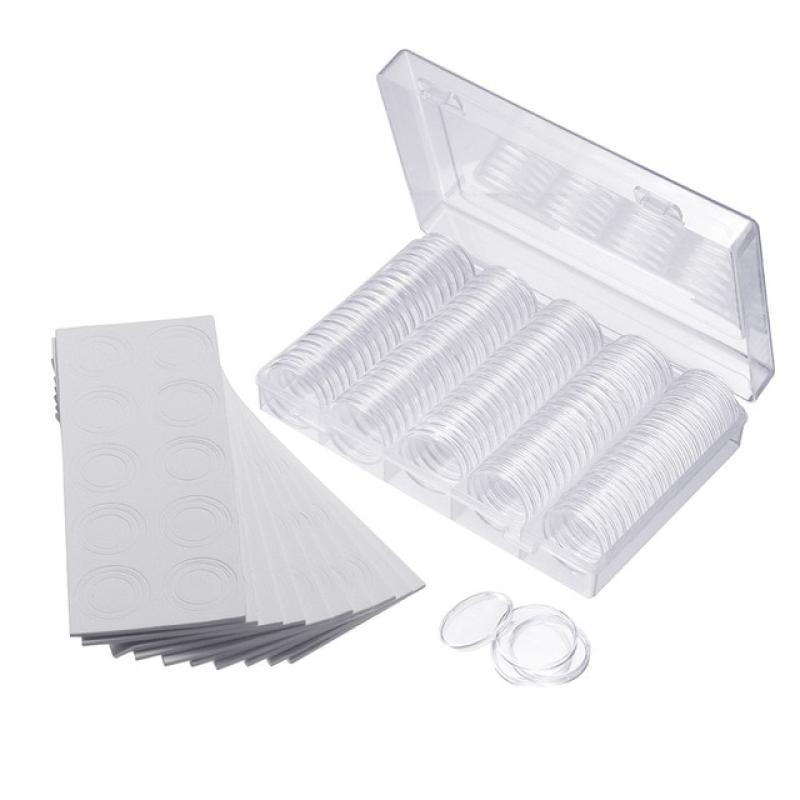 100Pcs/Lot Coin Holder Capsules Clear Case Box For Coin Collection Protector 17/20/25/27/30mm Coins Storage Box Medal Collect
