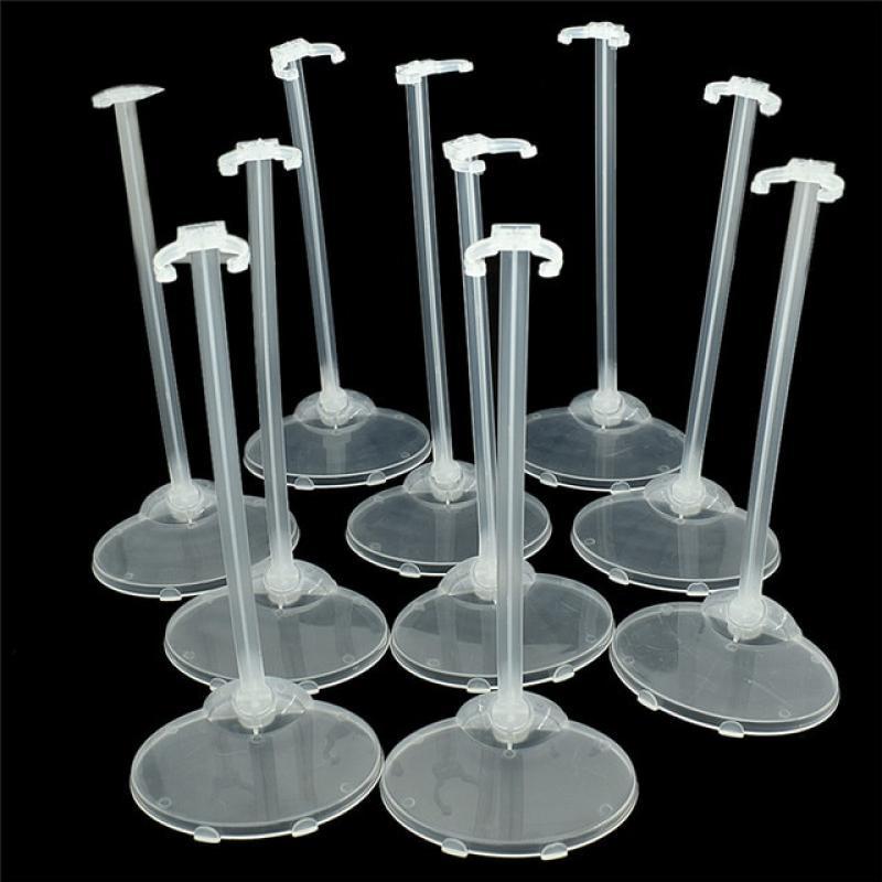 10PCS/lot Transparent Stand Support For Dolls Clear Color Toy Figure Display Holder Prop Up Mannequin Model
