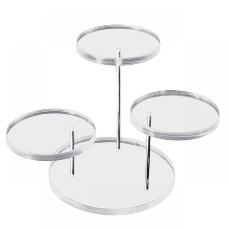 Multi-Layer Acrylic Ring Display Stand Earring Jewelry Holder Rack Gemstone Showcase Mini Anime Action Figure Storage Shelf 3/12