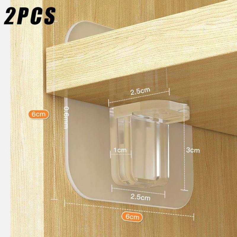 2/6/8/10/12  Shelf Support Adhesive Pegs Closet Partition Bracket Cabinet Support Clips Wall Hanger Sticker For Kitchen Bathroom