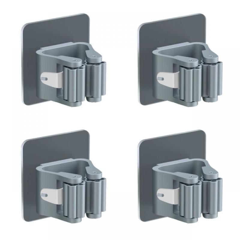 2/4PCS Home Storage Rack Bathroom Suction Hanging Pipe Traceless Hooks Wall Mounted Mop Organizer Holder Waterproof Broom Hanger