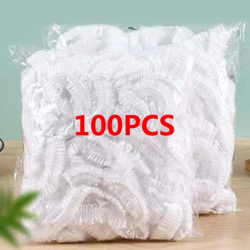 Disposable Food Cover Elastic Plastic Wrap Food Grade Food Lids Shoe Cover Shower Headgear Bowls Caps Food Fresh Saver Bag Dust
