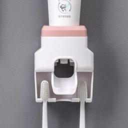 Creative Wall Mount Automatic Toothpaste Dispenser And Small Toothbrush Holder Toothpaste Squeezer For Family Shower Bathroom