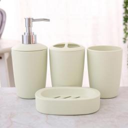 Bathroom Accessories Set 4PCS Soap Dispenser Bottle Dish Washroom Toothbrush Holder Cup Suit Home Decoration