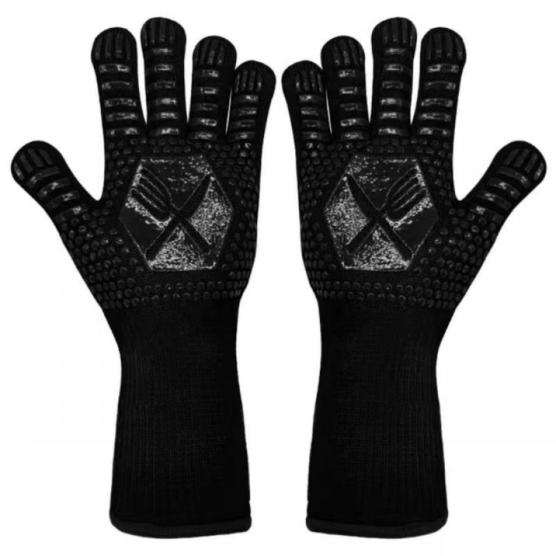 One Piece BBQ Gloves High Temperature Resistance Oven Mitts 500 800 Degrees Fireproof Barbecue Heat Insulation Microwave Gloves