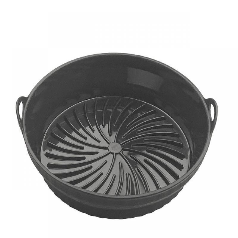 Air Fryer Silicone Basket Foldable Round Square Mold Airfryer Oven Baking Tray Pizza Fried Chicken Basket Reusable Pan Liner