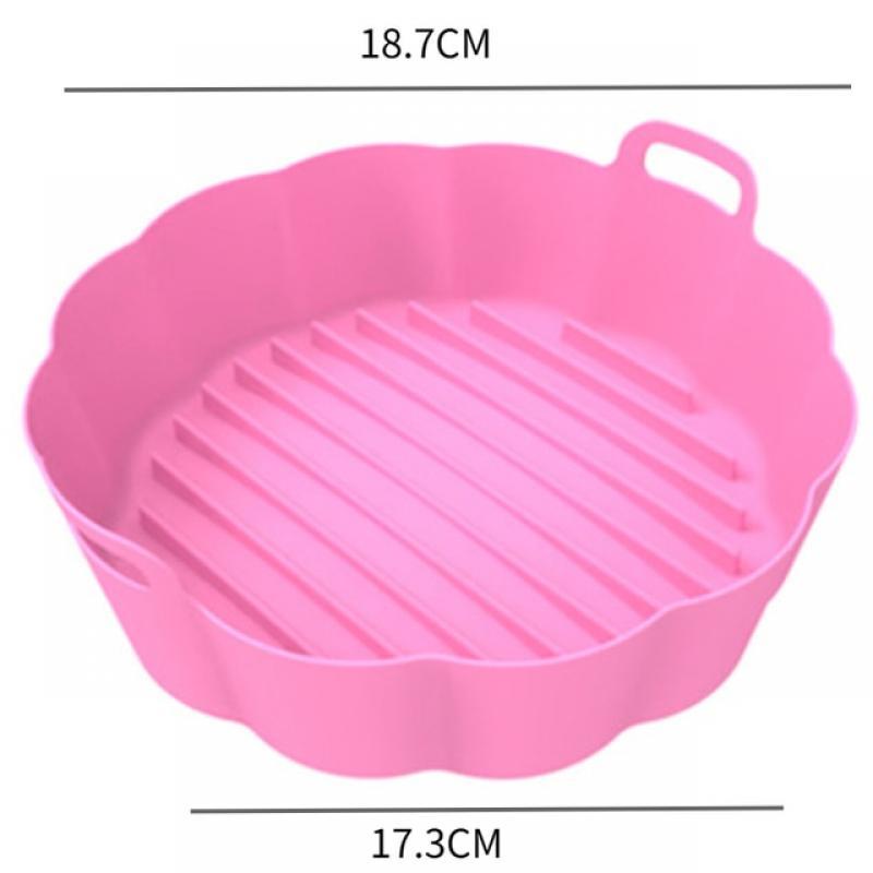 Airfryer Silicone Square Basket Silicone Tray for Airfryer Easy Clean Dish Liner Pizza Plate Grill Pan Mat Air Fryer Accessories