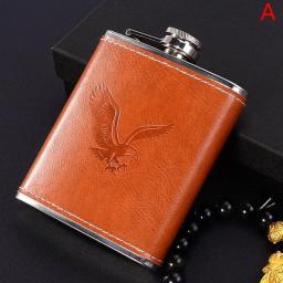 7oz Stainless Steel Flat Wine Jug Hip Flask Travel Flagon Wine Bottle Whisky Pot Liquor Bottle Outdoor Portable Wine Decanter