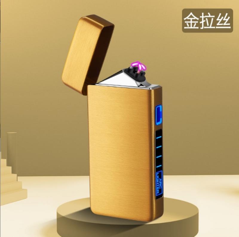 Double Arc USB Charging Electric Lighter with LED Battery Display Mini Dual Plsma Electronic Lighter Free Shipping