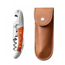 Stainless Steel Corkscrew Wine Key Beer Bottle Opener Foil Cutter Wood Handle Openers Waiters Wine Knife Corkscrews Sommelier