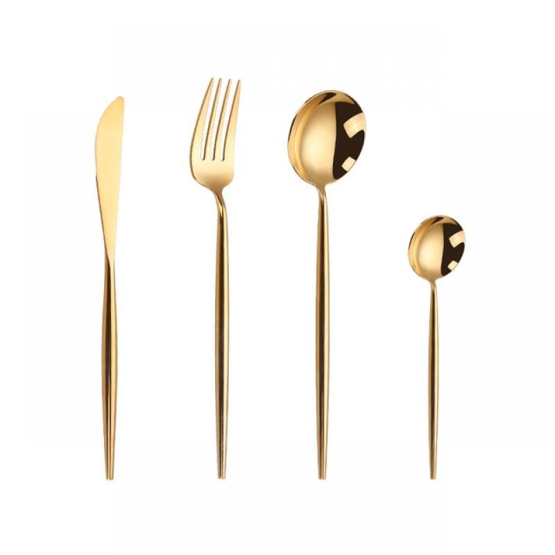Gold Cutlery Set Forks Spoons Knives Tableware Steel Cutlery Set Stainless Steel Dinnerware Set Spoon Knife Fork Custom Logo