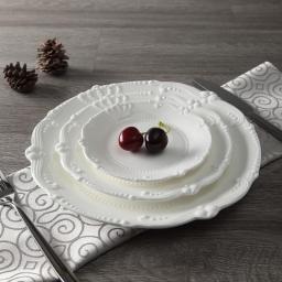 6'' 8'' 10 '' Royal Crown Relief Ceramic Dinner Plate Set Porcelain Main Dish Serving Tray Tableware For Restaurant Home Cafe