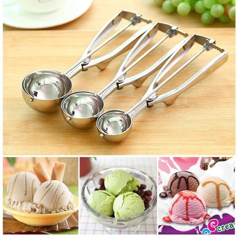 Stainless Steel bing ji ling shao Ice Cream Spoon Ice-Cream Spoon Melon Baller shui guo shao Popsickle Stick Tableware