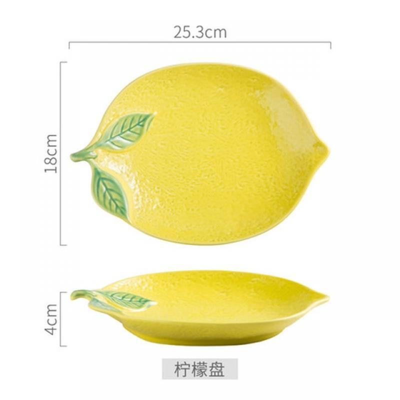 European Lemon Shape Dinner Plate Creative Cute Sauce Dish Ceramic Kitchen Tableware Dessert Breakfast Plate Rice Soup Bowl