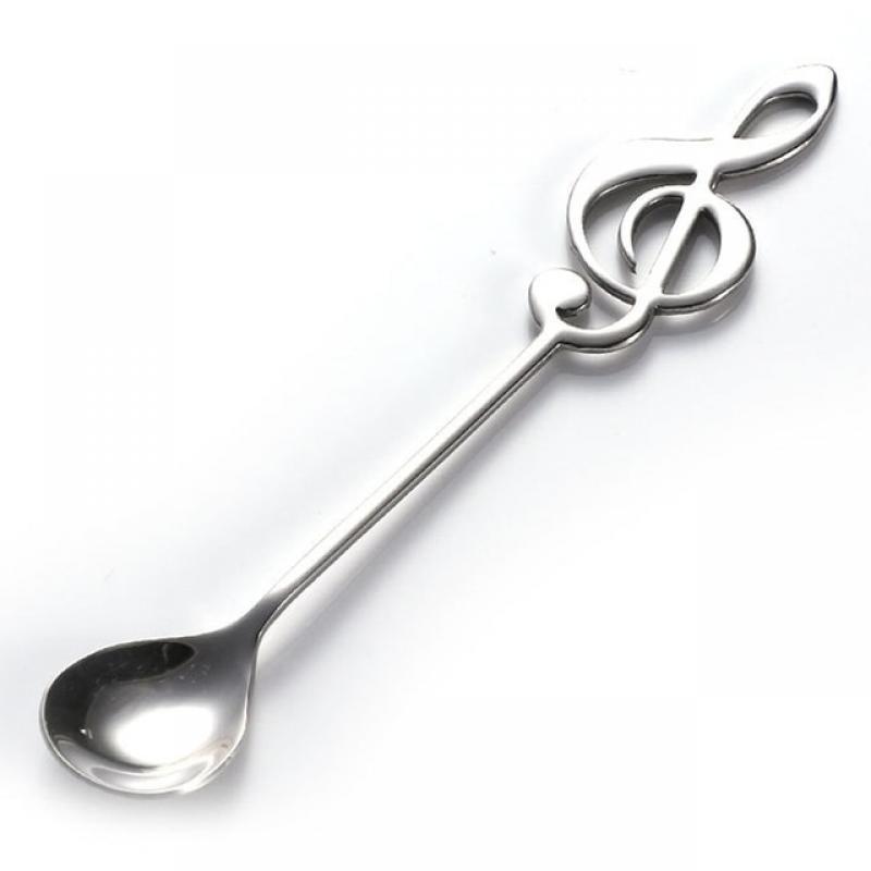 Stainless Steel Musical Notes Coffee Spoon Tea Stirring Spoon Tea Desserts Sugar Spoon Tableware Kitchen Tools
