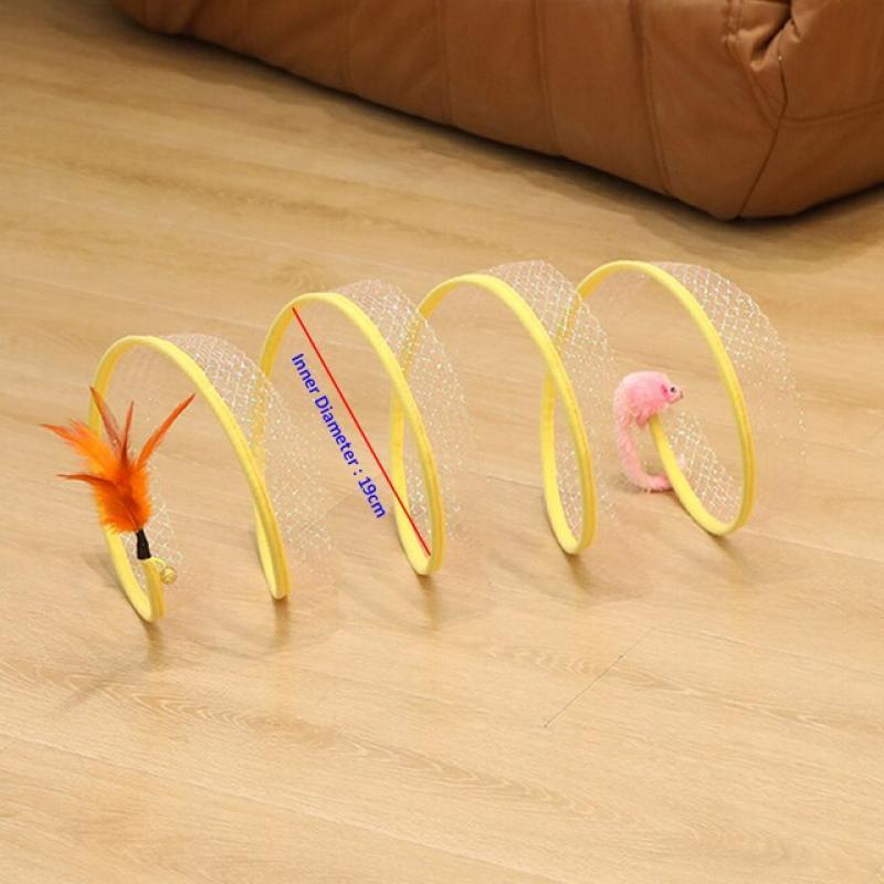 Cat Pets Toys Mouse Shape Balls Foldable Cat Kitten Play Tunnel Funny Cat Stick Mouse Supplies Simulation Mouse Cat Accessories