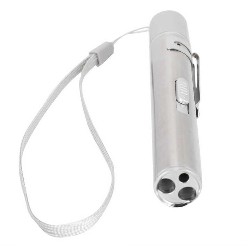 Pet Supplies Red/UV Light Teasing Cat Pen Pointer USB Rechargeable Stainless Steel Pet Interactive Training Toy