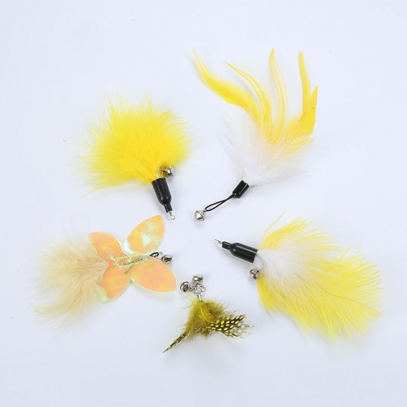 Cat Tickle Bar Funny Cat Stick Three Telescopic Rod Feather Replacement Head Interactive Toys DIY Cats Accessories Pet Supplies