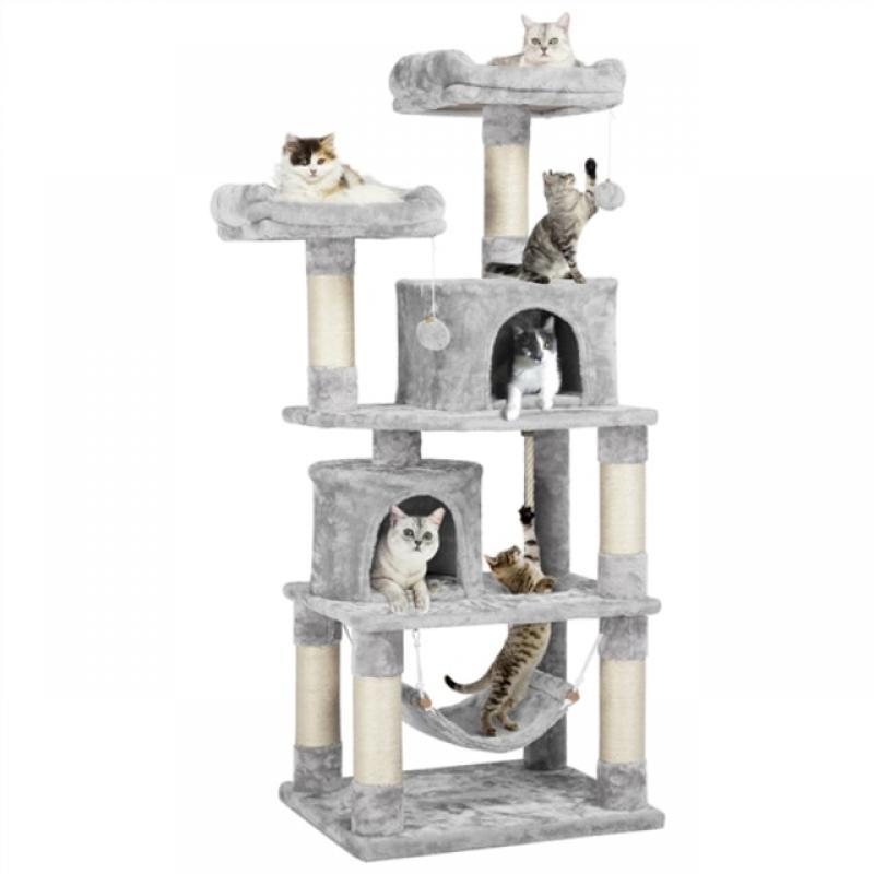 SmileMart 62.2" Double Condo Cat Tree and Scratching Post Tower