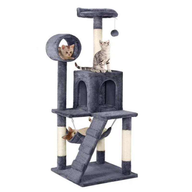 Easyfashion 51'' Multilevel Cat Tree with Condo