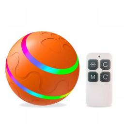 Electric Pet Dog Cat Toy Ball With Remote Control Gravity Belt LED Automatic Rotating Jumping IP68 Pet Cat Dog Outdoor Toy BALL