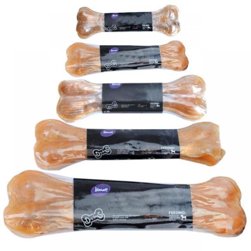 3/4/5 Inch Leather Cowhide Bone Molar Teeth Clean Stick Dog Chews Toys Puppy Natural Non-Toxic Food Treats Durable Pet Toy