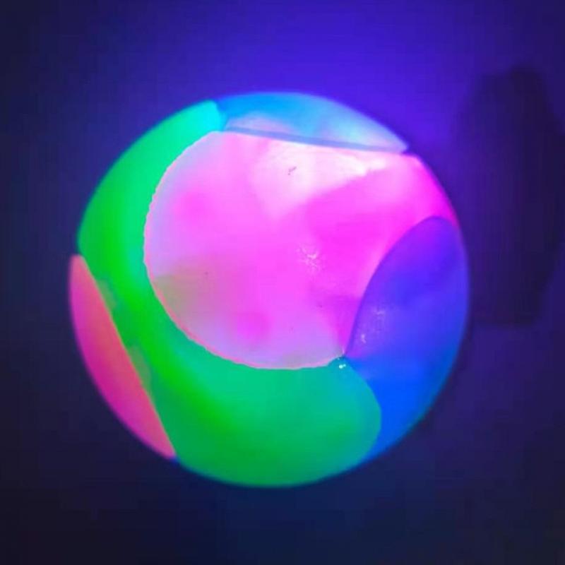1PC Glitter Dog Toys Colorful Luminous Dog Chew Playing Toy Elastic Interactive Ball Random Color Small Pet Training Supplies